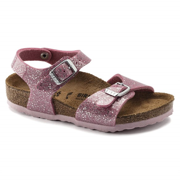 Birkenstock Rio Çocuk Sandalet - Cosmic Sparkle Candy Pink