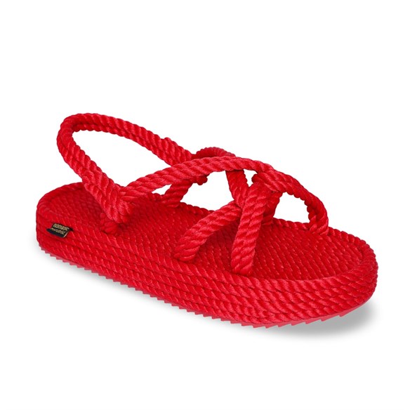 Bora Bora Platform Halat & İp Kadın Sandalet - Kırmızı