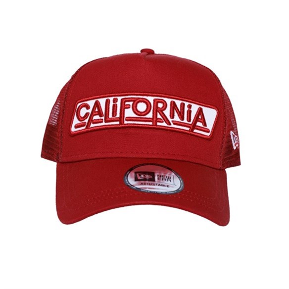 New Era Şapka - USA California Patch Red A Frame Trucker 