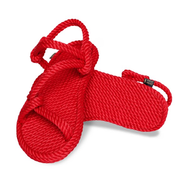 Nomadic Republic Mykonos Kadın Halat Sandalet - Kırmızı