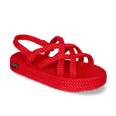 Nomadic Republic Bodrum Platform Kadın Halat Sandalet - Kırmızı