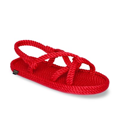 Bora Bora Kauçuk Tabanlı Kadın Halat & İp Sandalet - Kırmızı