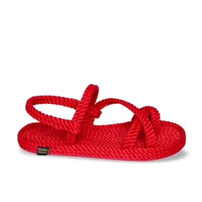 Capri Kauçuk Tabanlı Kadın Halat & İp Sandalet - Kırmızı