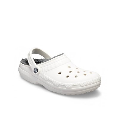 Crocs Classic Lined Clog Bayan Terlik - White/Grey