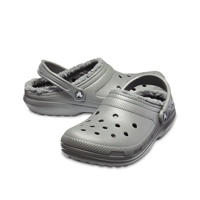 Crocs Classic Lined Clog Erkek Terlik - Slate Grey/Smoke