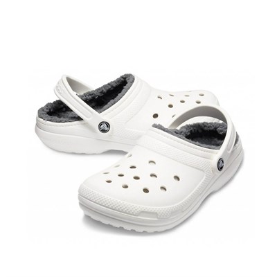 Crocs Classic Lined Clog Erkek Terlik - White/Grey