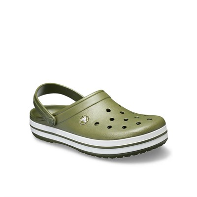 Crocs Crocband Bayan Terlik & Sandalet - Army Green/White (Ordu Yeşili/Beyaz)
