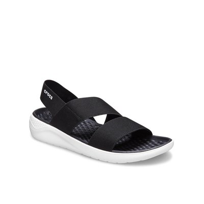 Crocs LiteRide Stretch Sandal Bayan Sandalet - Black/White