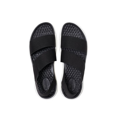 Crocs LiteRide Stretch Sandal Bayan Sandalet - Black/White