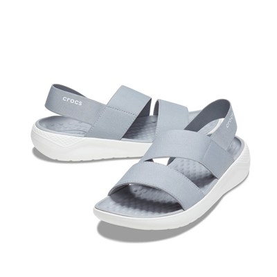 Crocs LiteRide Stretch Sandal Bayan Sandalet - Light Grey/White