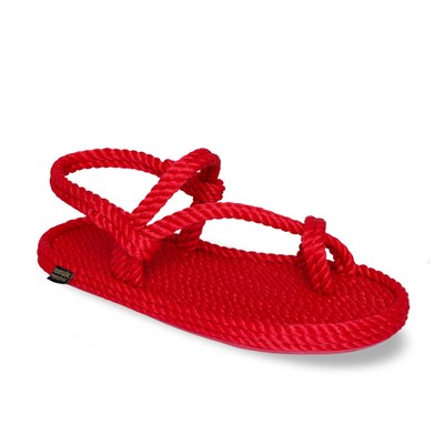 Hawaii Kauçuk Tabanlı Kadın Halat & İp Sandalet - Kırmızı