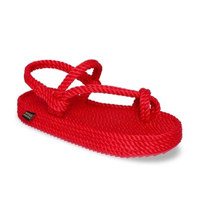 Nomadic Republic Hawaii Platform Kadın Halat Sandalet - Kırmızı