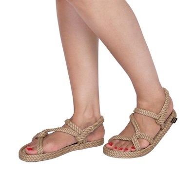 Mykonos Kadın Halat & İp Sandalet - Bej 