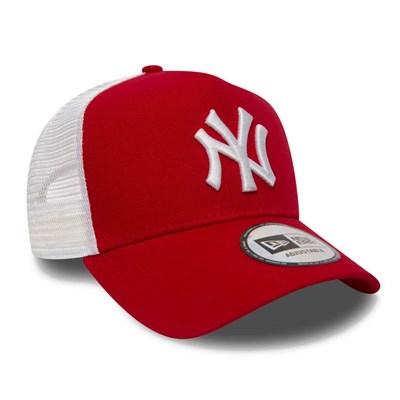 New Era Şapka - Clean Trucker New York Yankees Scarlet/Optic White