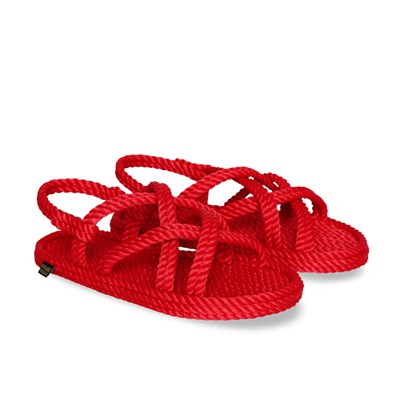 Nomadic Republic Bodrum Kadın Halat Sandalet - Kırmızı