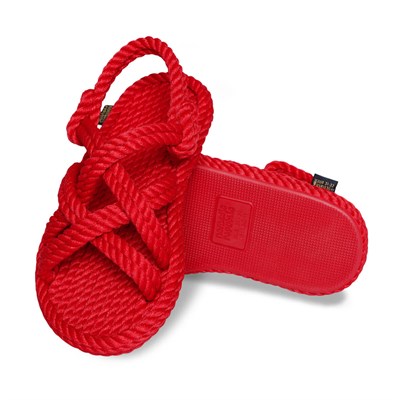 Nomadic Republic Bodrum Kauçuk Tabanlı Çocuk Halat Sandalet - Kırmızı