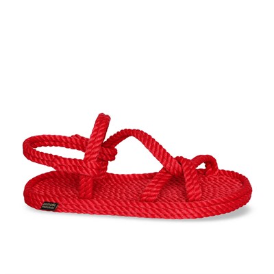 Nomadic Republic Mykonos Kadın Halat Sandalet - Kırmızı